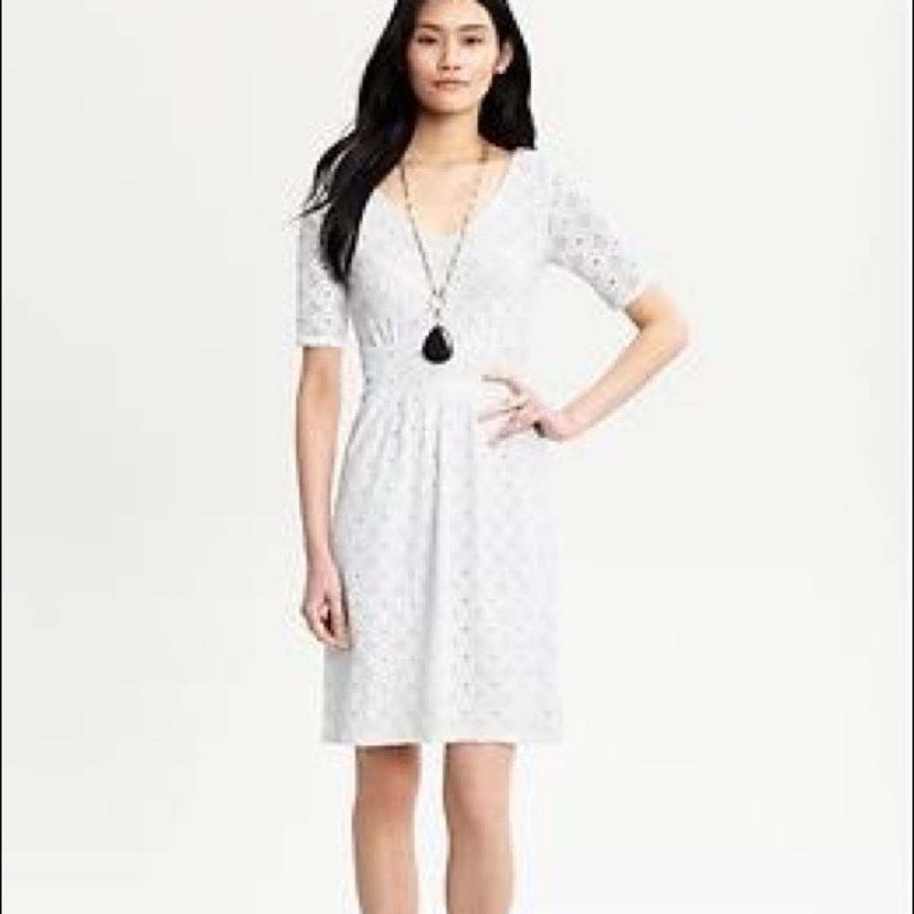 Banana Republic crochet print Mad Men dress